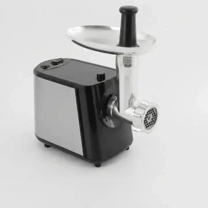 Hachoir à viande électrique 750W avec 3 grilles inox, photo produit sur fond neutre