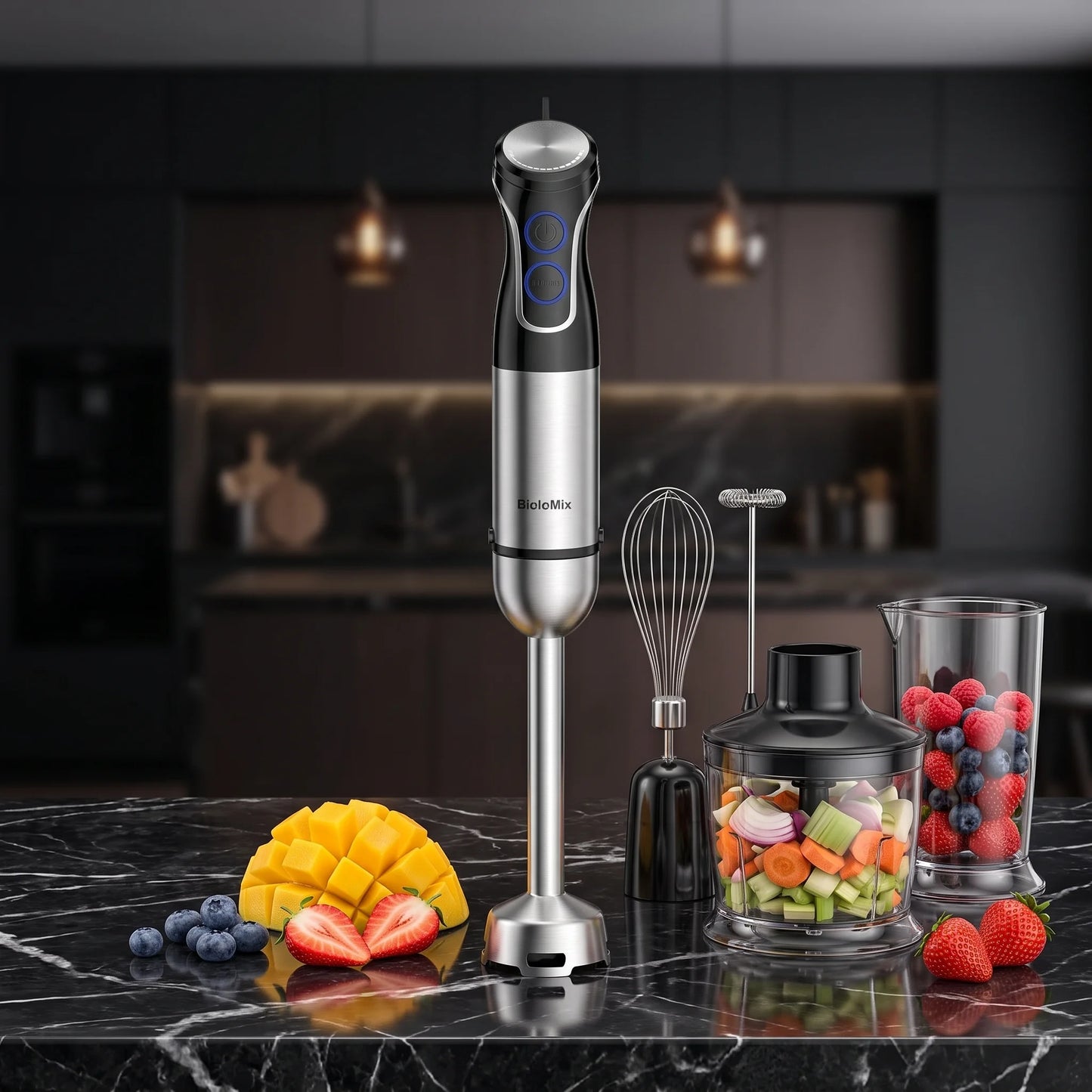 Hachoir multifonction 5 en 1 avec mixeur 1500W et fonction Turbo