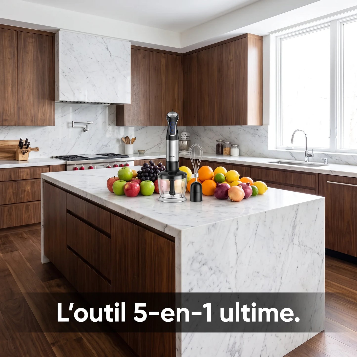 Hachoir multifonction 5 en 1 avec mixeur 1500W et fonction Turbo