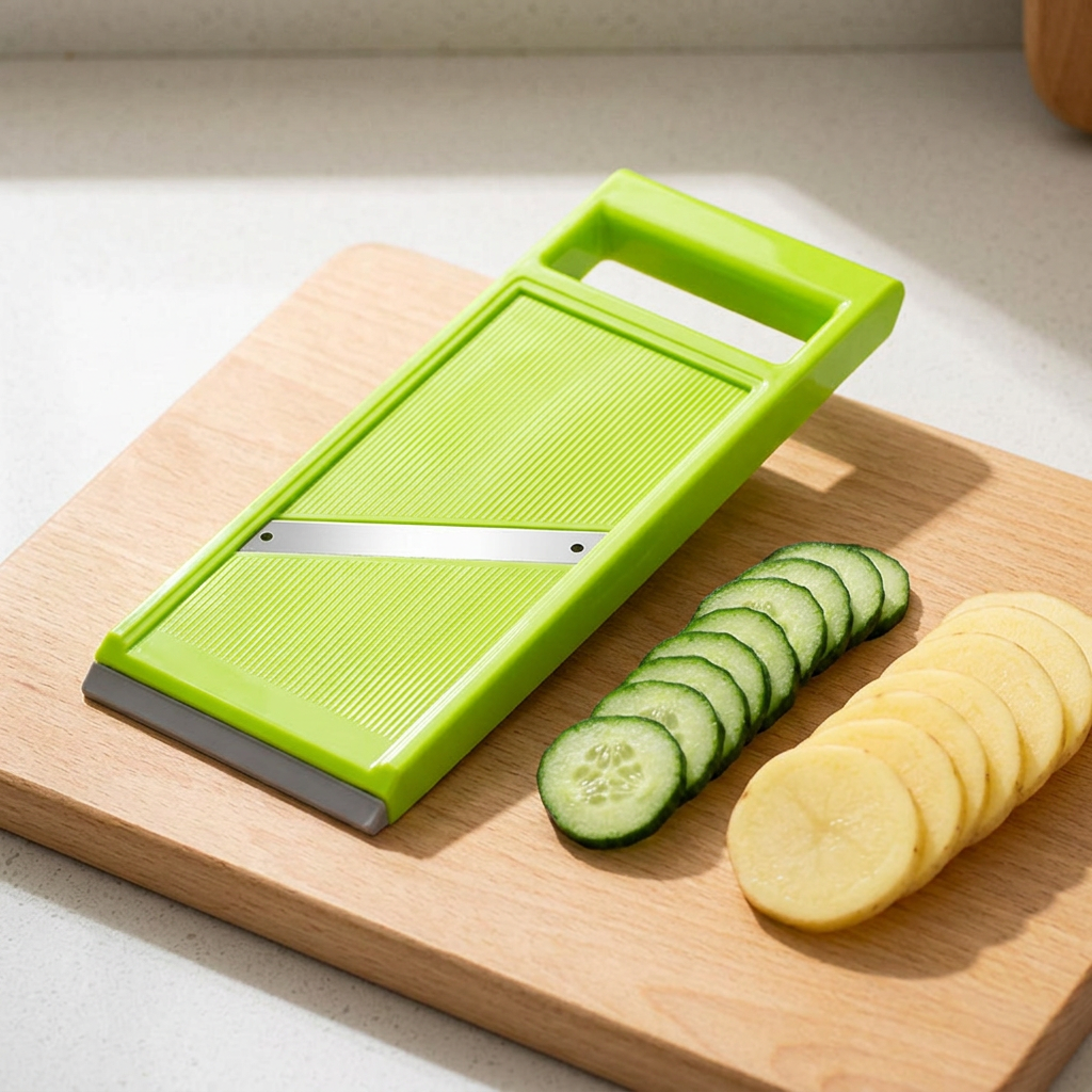 Mandoline droite compacte à lame inox, résultat obtenu