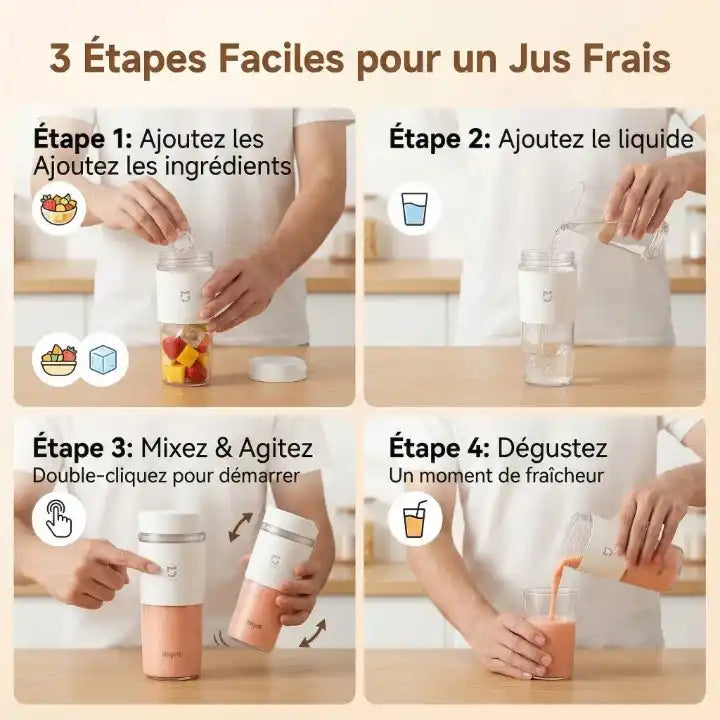 Mini hachoir électrique portable MIJIA 300 ml — vue arrière