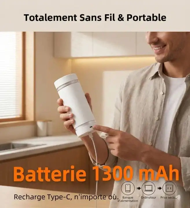 Mini hachoir électrique portable MIJIA 300 ml — accessoires inclus