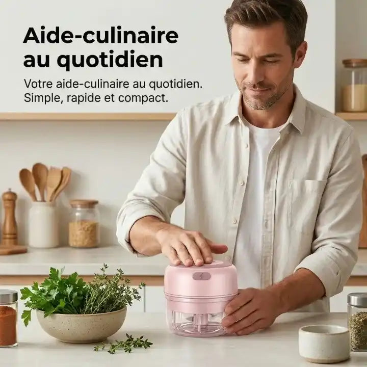 Mini hachoir électrique 30W 100–250 ml plastique — dimensions et format