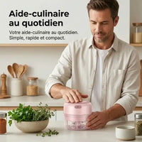 Mini hachoir électrique 30W 100–250 ml plastique — dimensions et format