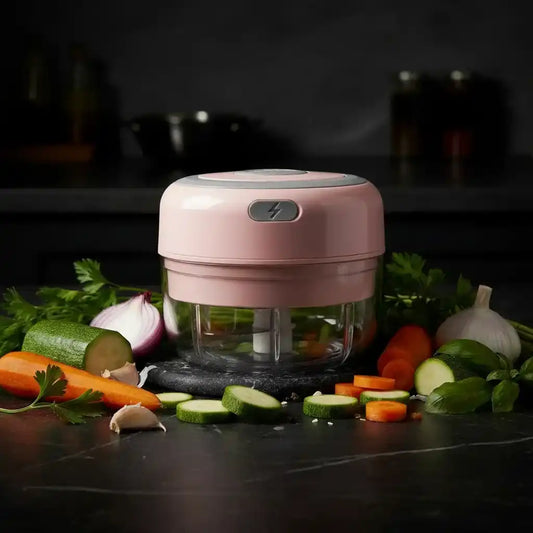 Mini hachoir électrique rose 30W 100ml plastique — vue principale
