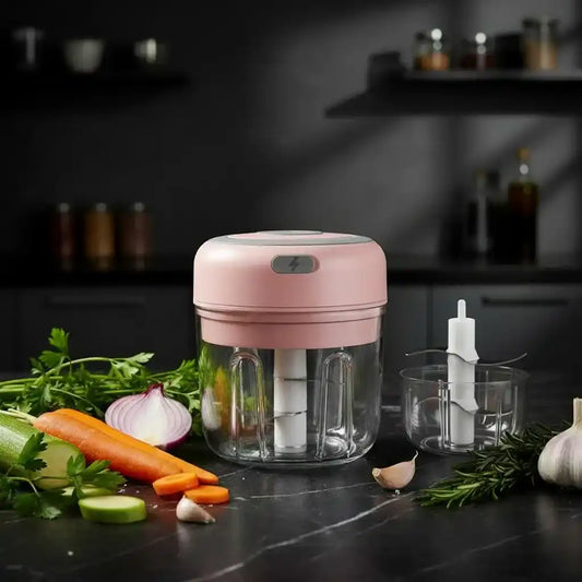 Mini hachoir électrique rose 30W 250ml + 100 ml plastique — vue principale