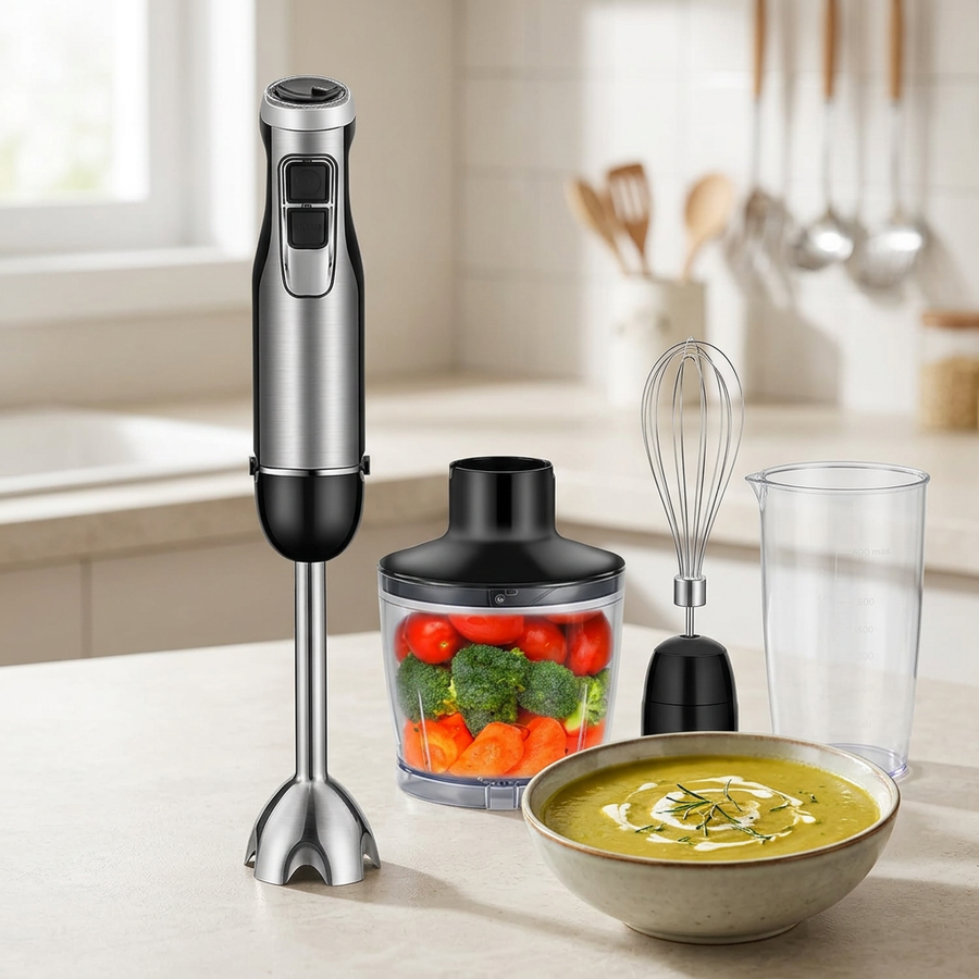 Hachoir mixeur plongeant 4 en 1 1200 W, résultat obtenu