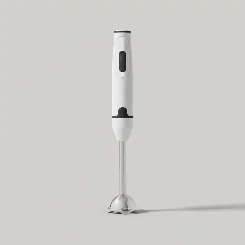 Hachoir blender électrique blanc-noir 300W mixeur plongeant en situation d'utilisation