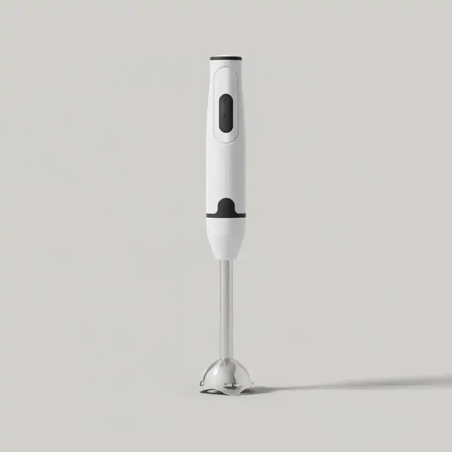 Hachoir blender électrique blanc-noir 300W mixeur plongeant en situation d'utilisation