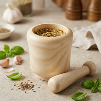 Mortier et pilon en bois naturel pour ail et gingembre, résultat obtenu