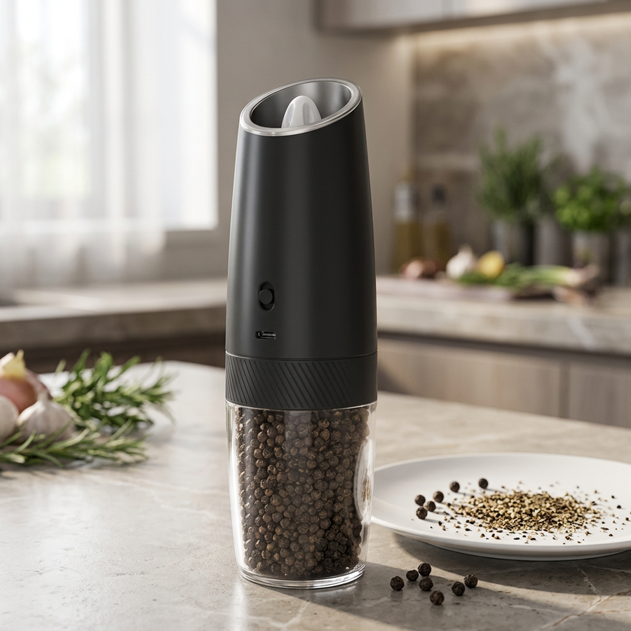 Moulin à sel électrique à gravité, rechargeable USB, résultat obtenu