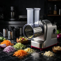 Hachoir 250W 5 en 1 - ambiance legumes fromage marbre noir