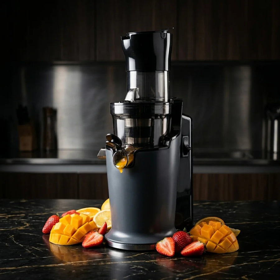 Extracteur de jus BioloMix presse a froid - ambiance cuisine fruits frais