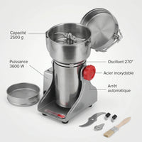 Hachoir inox epices grains - caracteristiques techniques