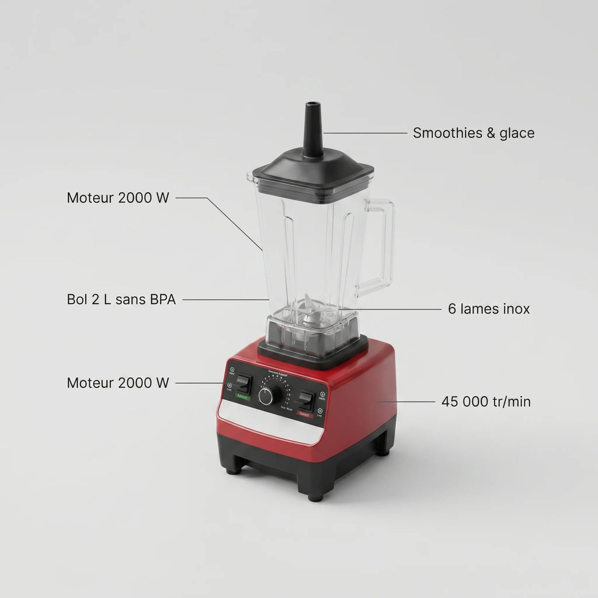 Hachoir blender 2000W - caracteristiques techniques