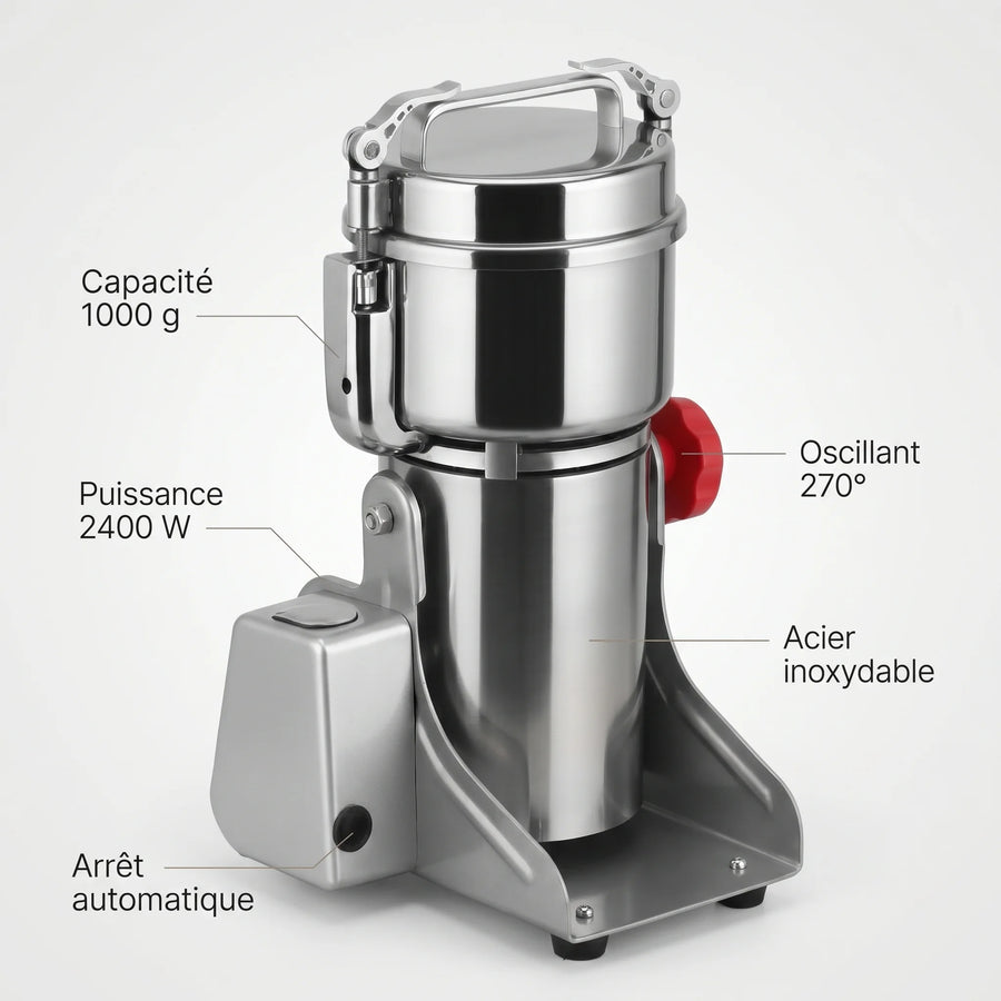 Hachoir inox 1000g 2400W - caracteristiques techniques