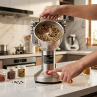 Hachoir inox vertical 300g - demonstration broyage epices
