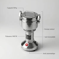 Hachoir inox vertical 300g - caracteristiques techniques