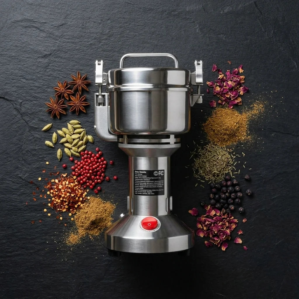 Hachoir inox vertical 300g - flat lay premium