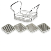 Coupe-frites 5 en 1 inox avec vide-pomme, vue produit sur fond blanc