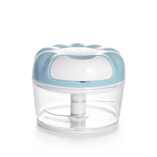 Hachoir à ficelle compact bleu pâle, vue produit sur fond blanc