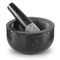 Mortier et pilon en granit massif 16 cm noir