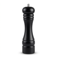 Moulin à poivre en bois 20 cm noir, rotor céramique, vue produit sur fond blanc