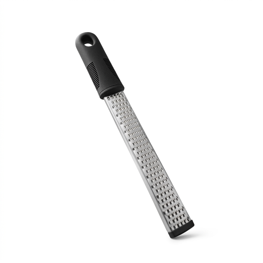 Zesteur long inox pour agrumes, fromage et gingembre, vue produit sur fond blanc
