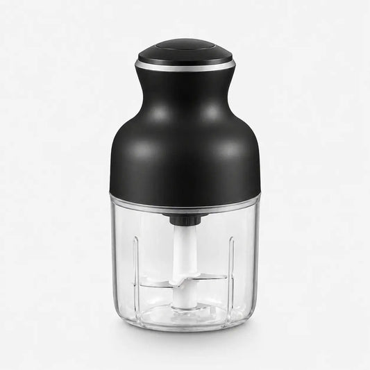 Hachoir électrique 350W bol verre 600ml avec 6 lames présenté sur fond neutre