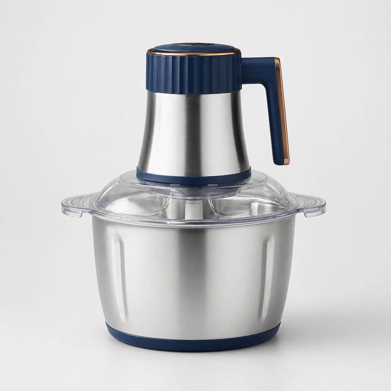 Hachoir électrique inox 5L 500W avec 6 lames et 5 vitesses présenté sur fond neutre