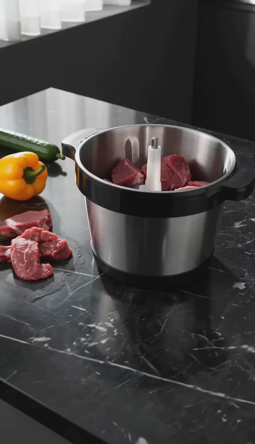 Hachoir électrique inox 6 L 1000 W pour viande et légumes