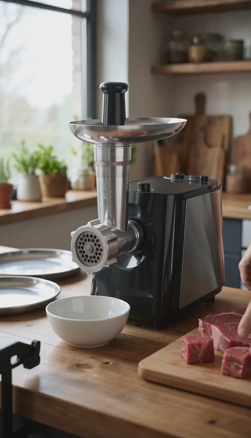 Hachoir à viande électrique 750W avec 3 grilles inox