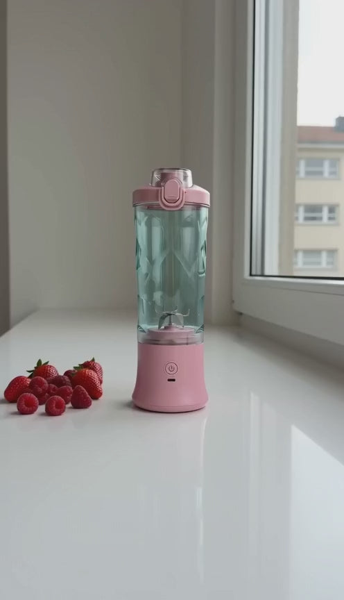 Blender portable électrique 600ml rechargeable USB smoothies Rose