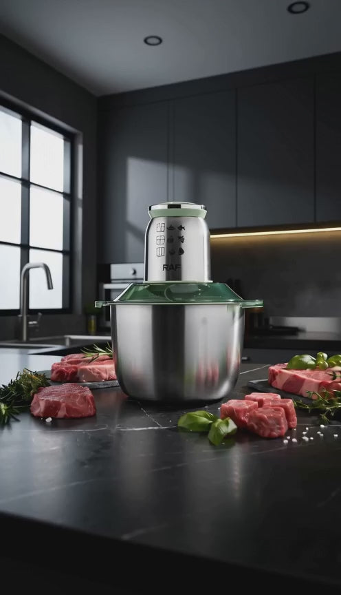 Hachoir à viande électrique 1000W bol inox 5L 6 lames